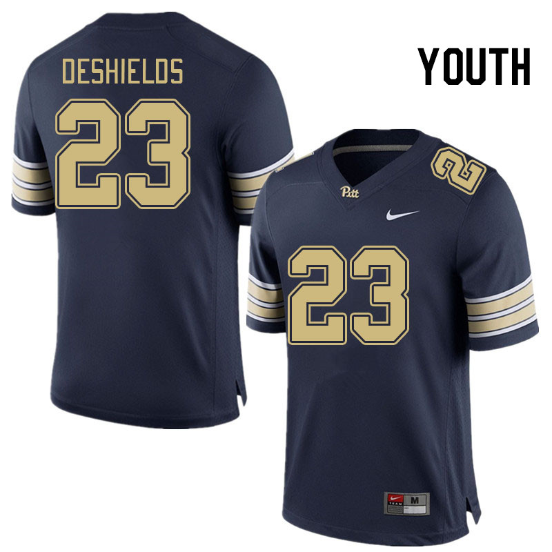 Youth #23 Solomon DeShields Pitt Panthers College Football Jerseys Stitched Sale-Navy